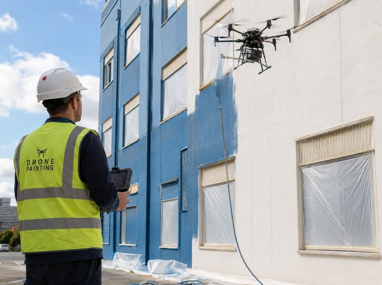 Limpieza con agua a presión mediante drones para fachadas y estructuras en España Distancias de seguridad en operaciones con drones en España